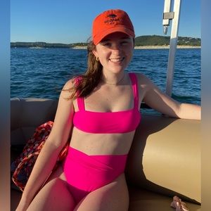 Aerie Hot Pink High Waisted Bikini